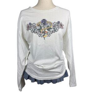 Big Dogs “Attitude” Rose Tattoo Graphic Long Sleeve Tee White Unisex